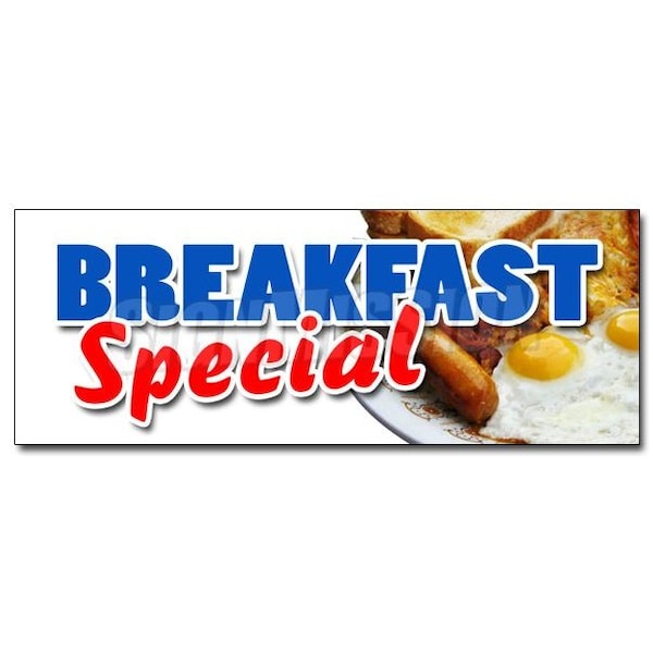 BREAKFAST SPECIAL DECAL sticker ayce waffle pancake bacon egg all can eat, D-36 Breakfast Special